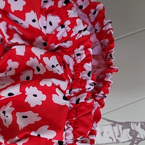 SHEIN red floral posie bathing suit top 4xl - Picture 2 of 5